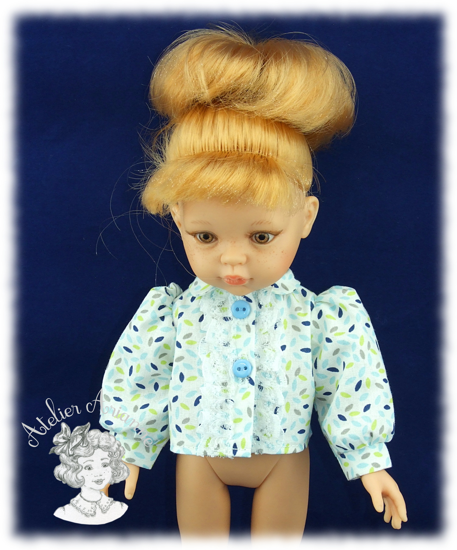Chemise avec jabot pour poupée Corolle ou Paola Reina de 33 cm