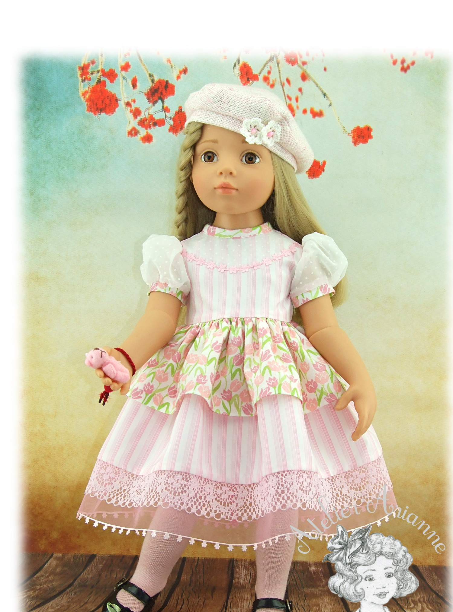 Pièce unique – tenue Anna de la série “Les Parisettes” pour poupée Gotz