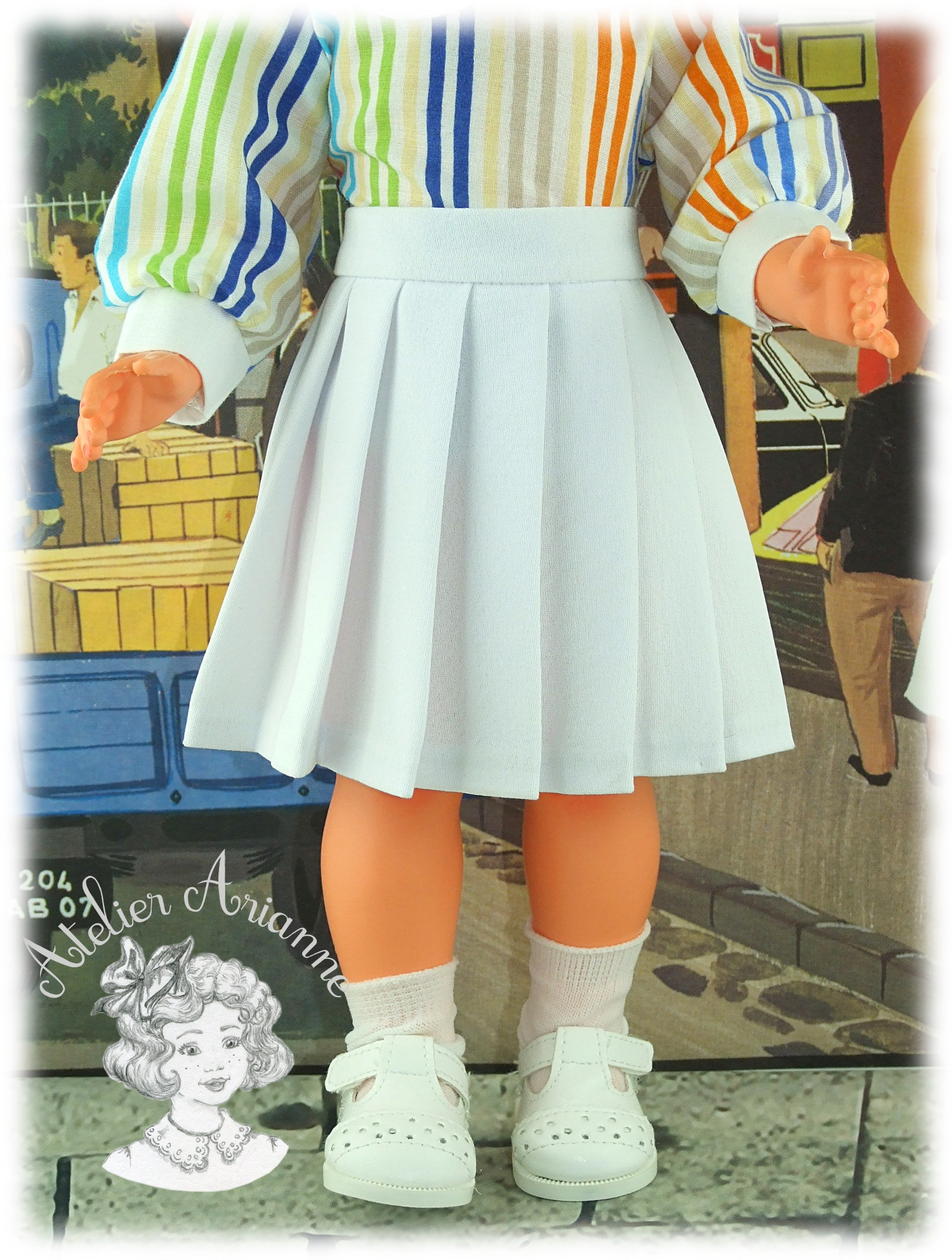 Jupe plissée pour poupée Marie-Françoise de Modes et Travaux
