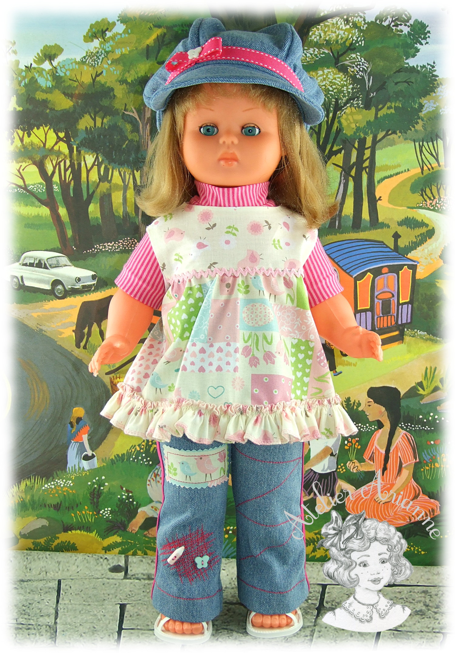 Sarah- tenue d’après une illustration de Sarah Kay pour poupée GéGé