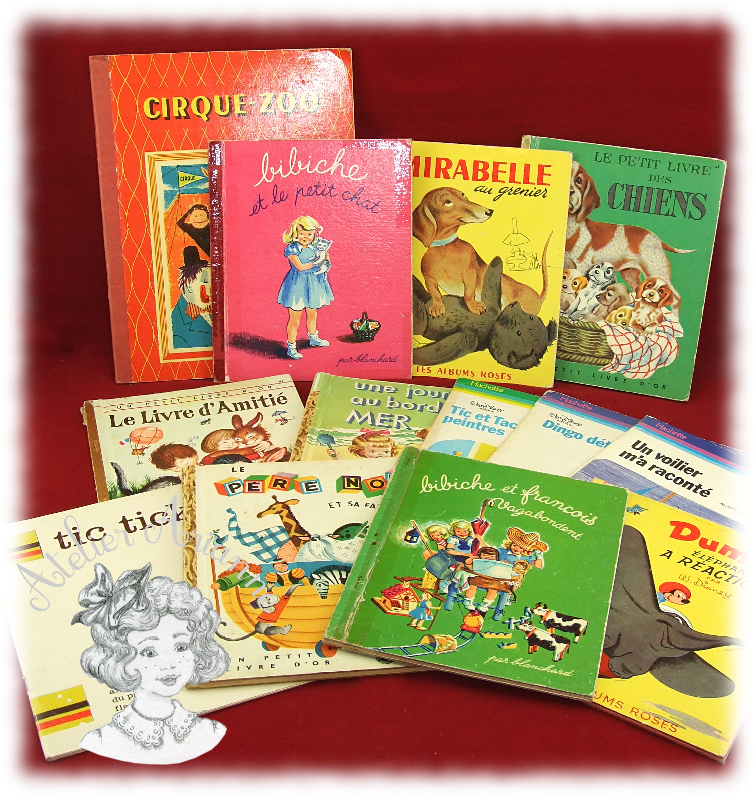 D’anciens livres pour enfants qui datent d’entre 1950 et 1970.