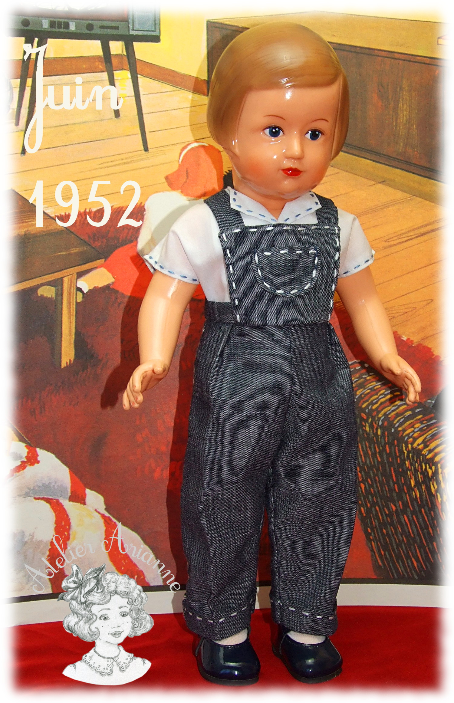 Tenue pour poupée Françoise Modes et Travaux Juin 1952