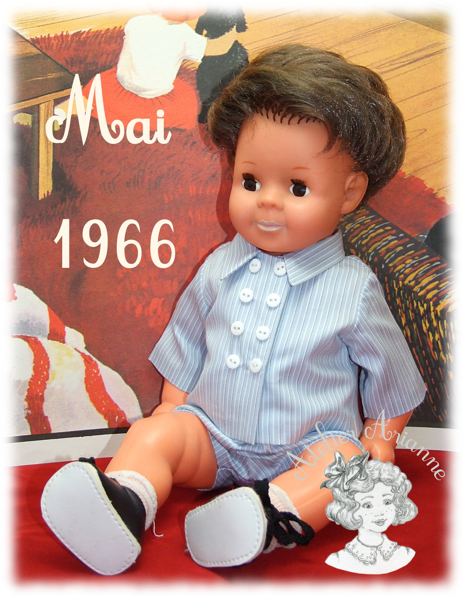 Tenue pour poupée Michel Modes et Travaux Mai 1966
