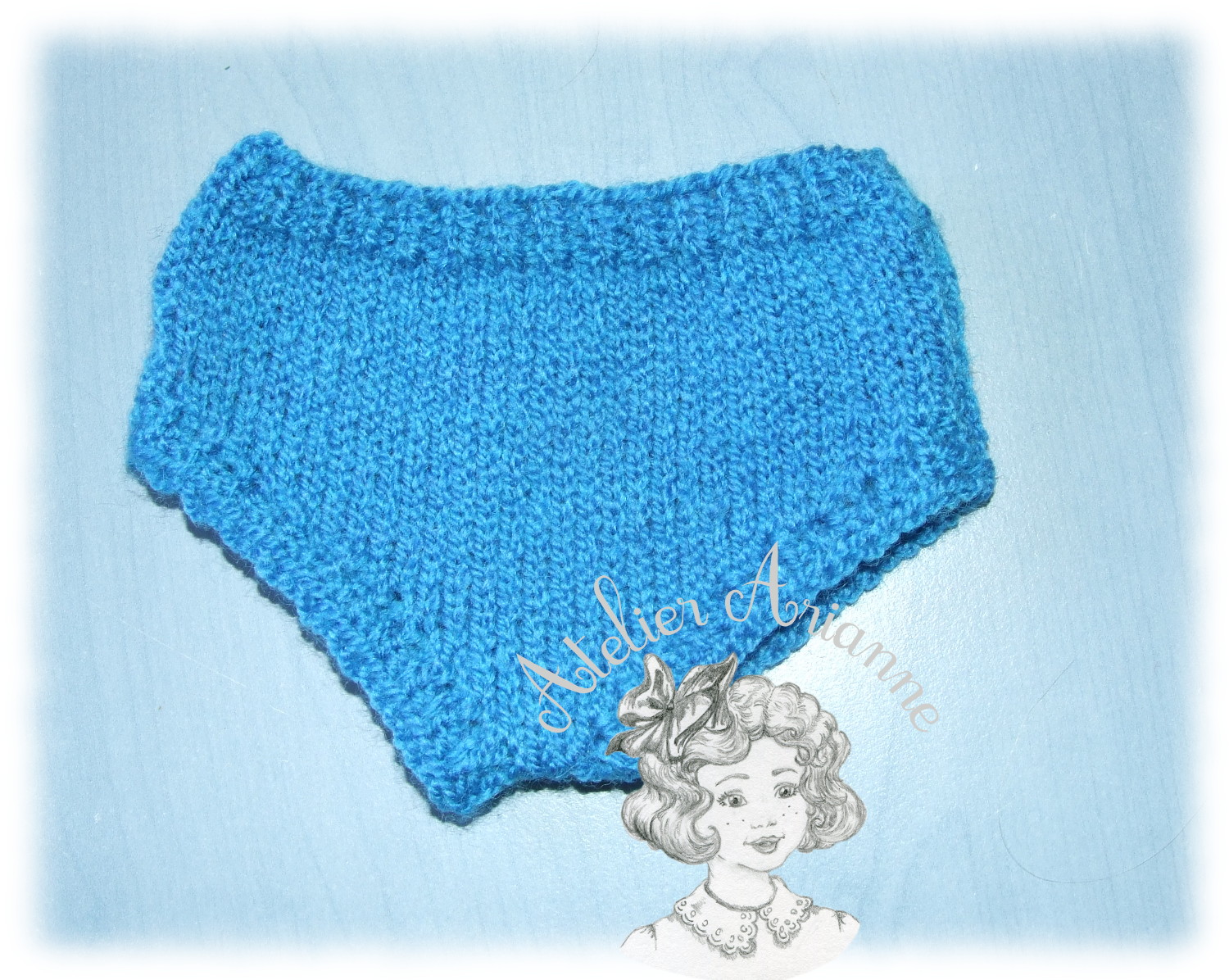 Culotte bleue pour poupée 50-55 cm