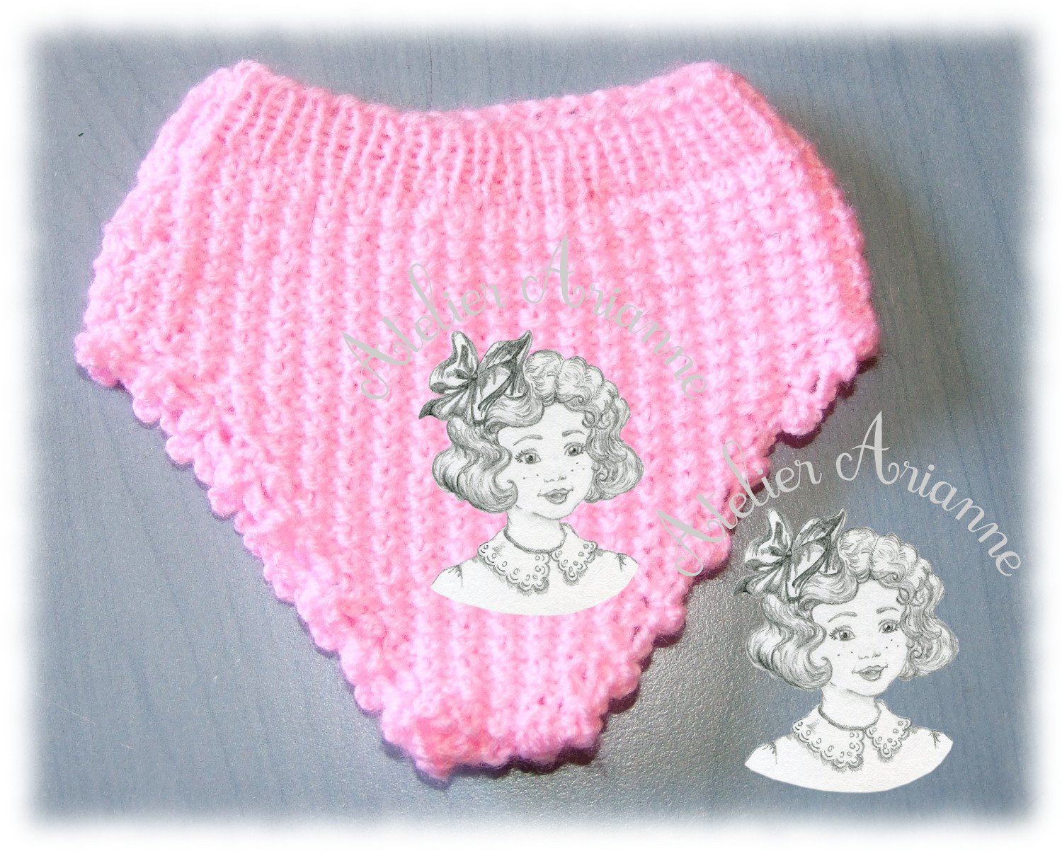 Culotte rose pour poupée 50-55 cm