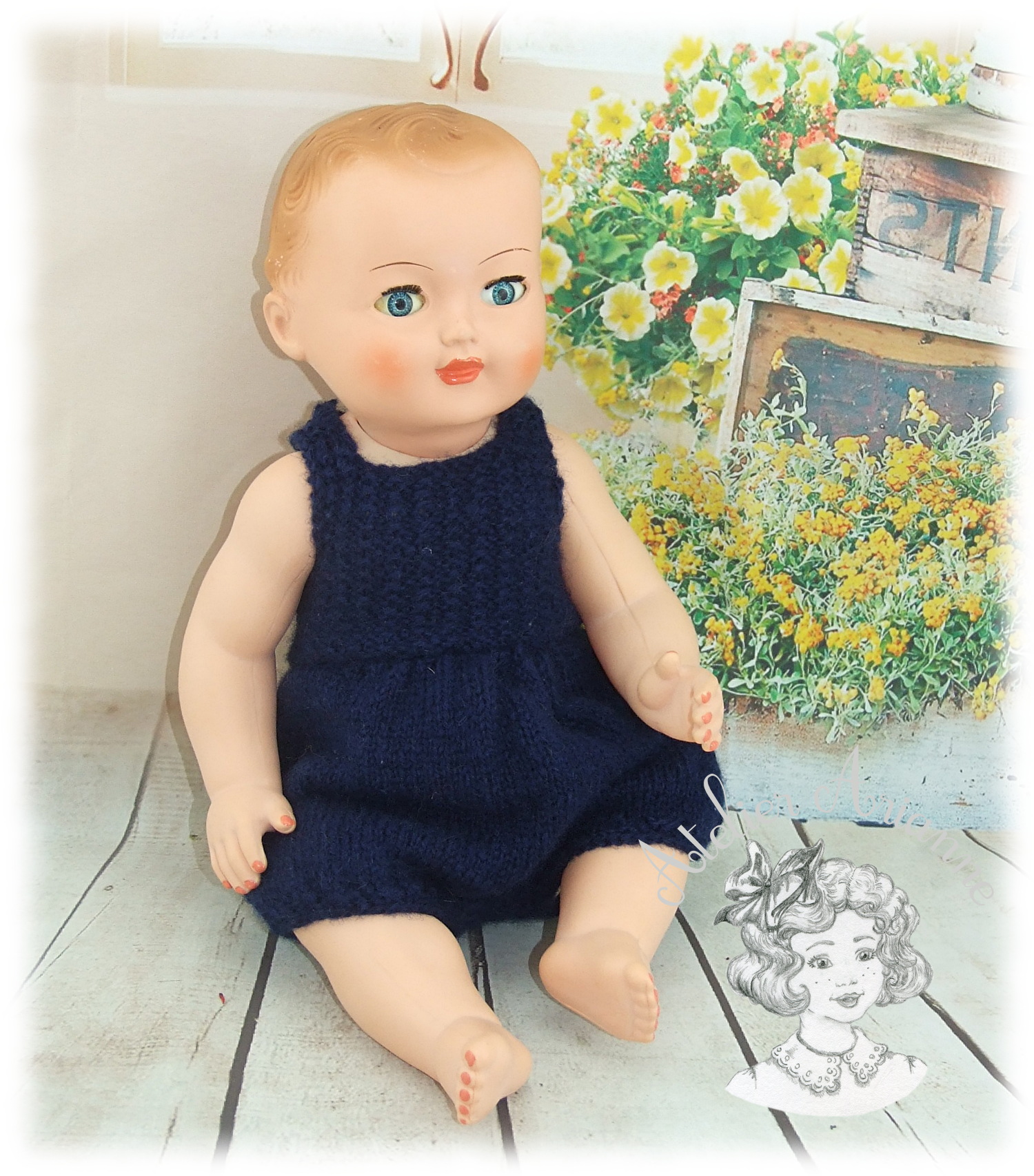Tenue pour poupée Michel de Modes et Travaux Juillet 1956