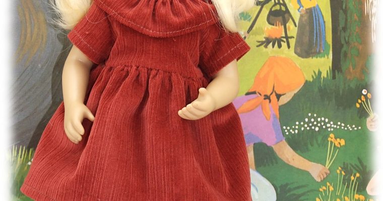 Alicia robe et serre tête -Tenue pour poupée Minouche de Petitcollin