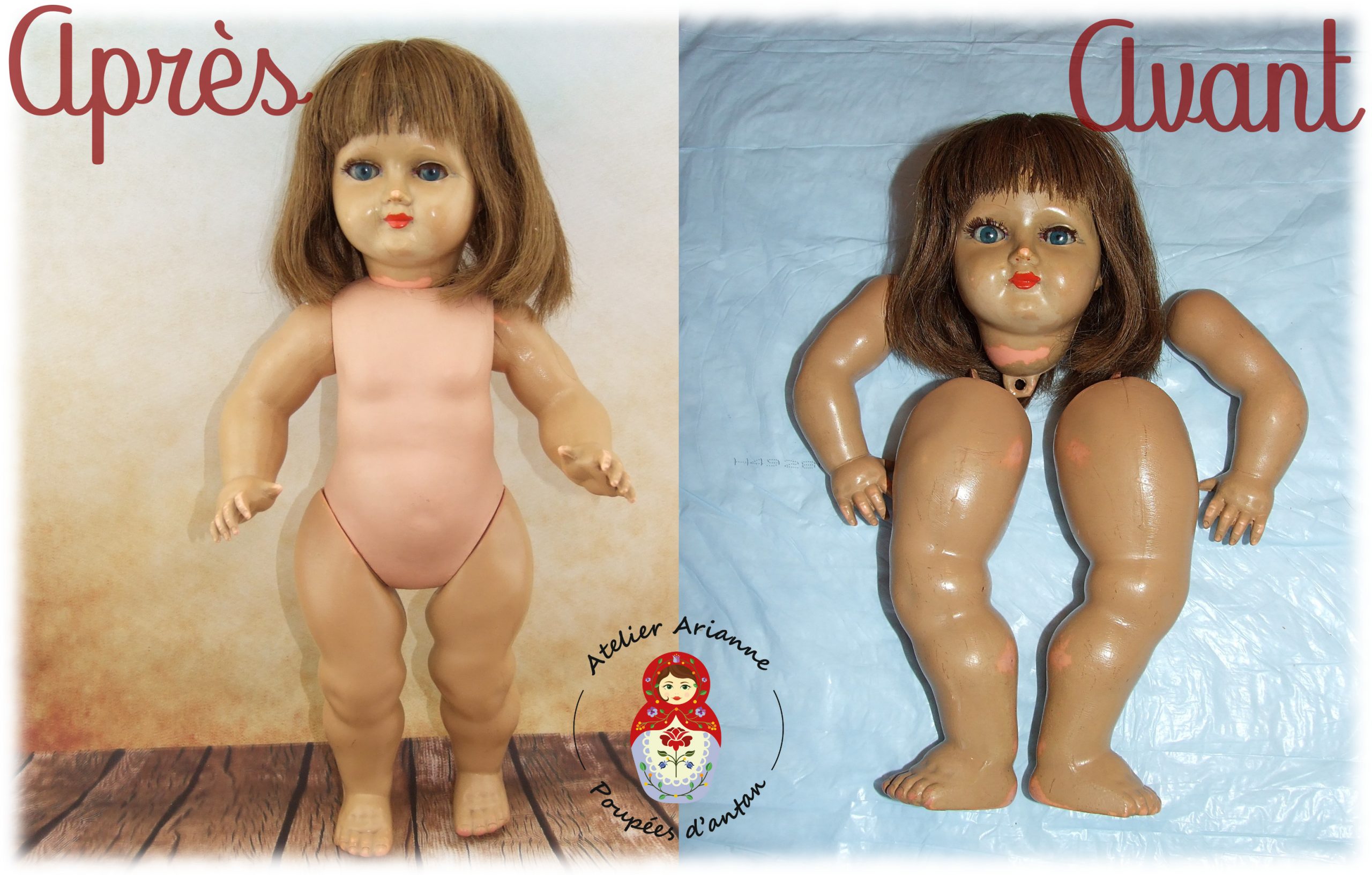 Clinique de poupées –  la restauration d’une Bella en rhodoïd