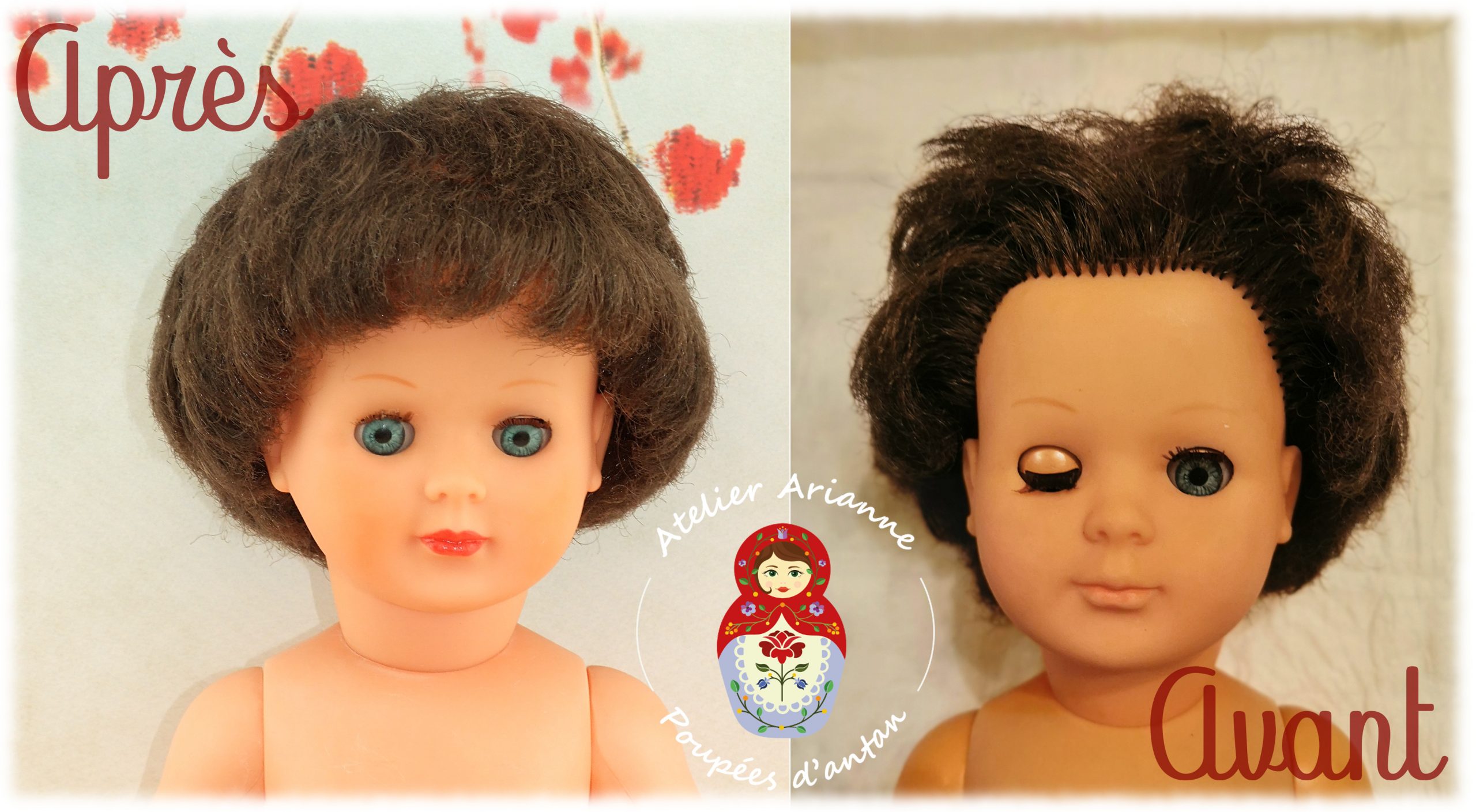 Clinique des poupées – Soin pour cheveux rêches et restauration des couleurs du visage de Marie-Françoise