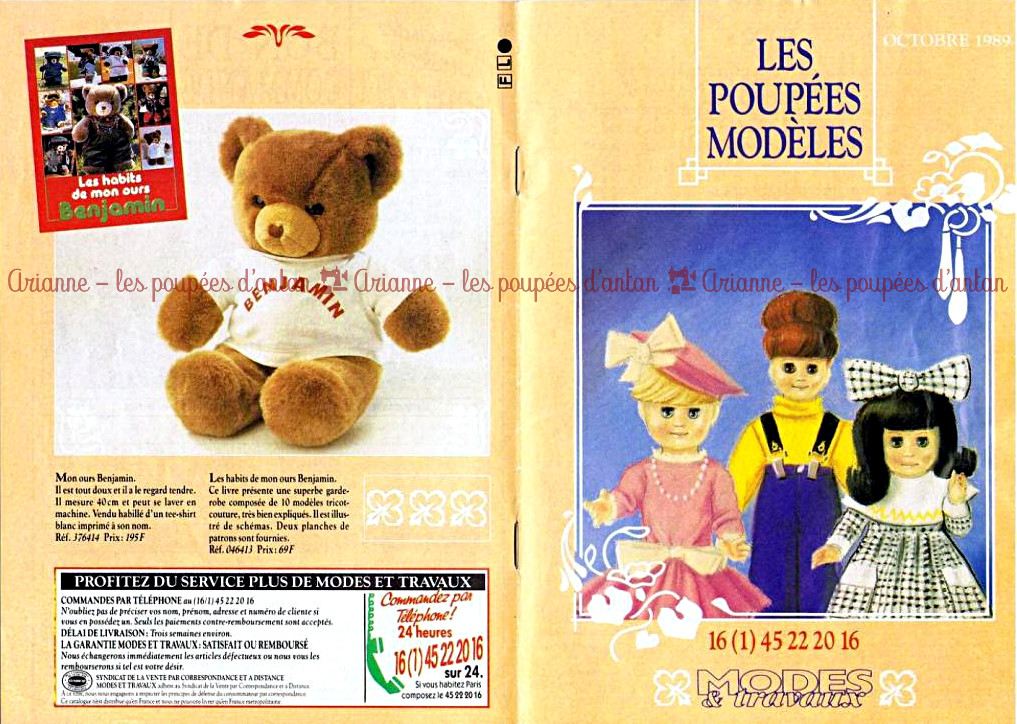 Catalogue de poupées Petitcollin Modes et Travaux 1989