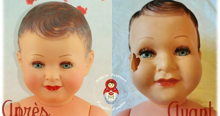Clinique des poupées – restauration du baigneur Maréchal modèle souriant