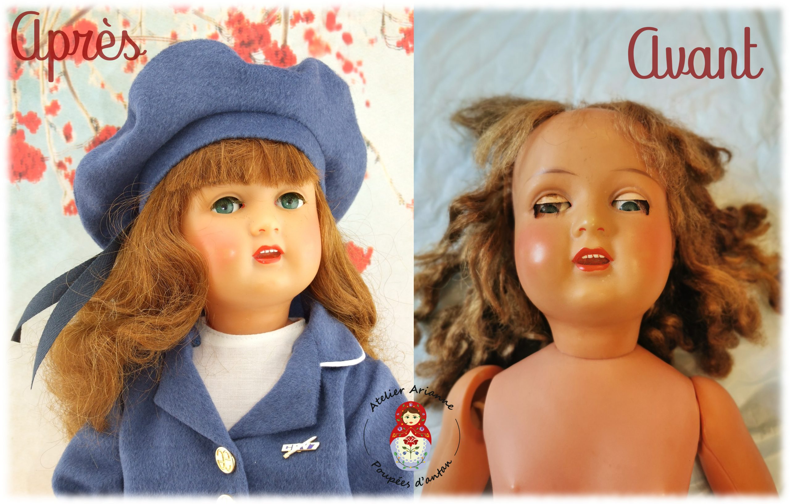Clinique des poupées – restauration d’un don d’une poupée Monique de SNF