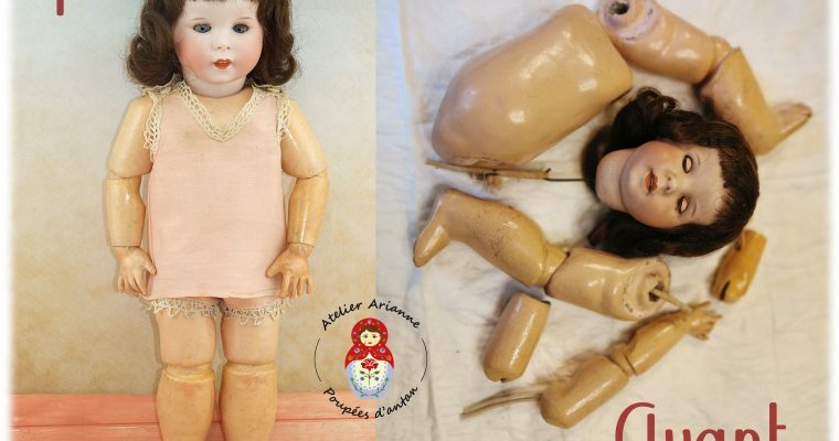 Clinique des poupées – restauration d’un don pour le musée, poupée SFBJ 247 Paris