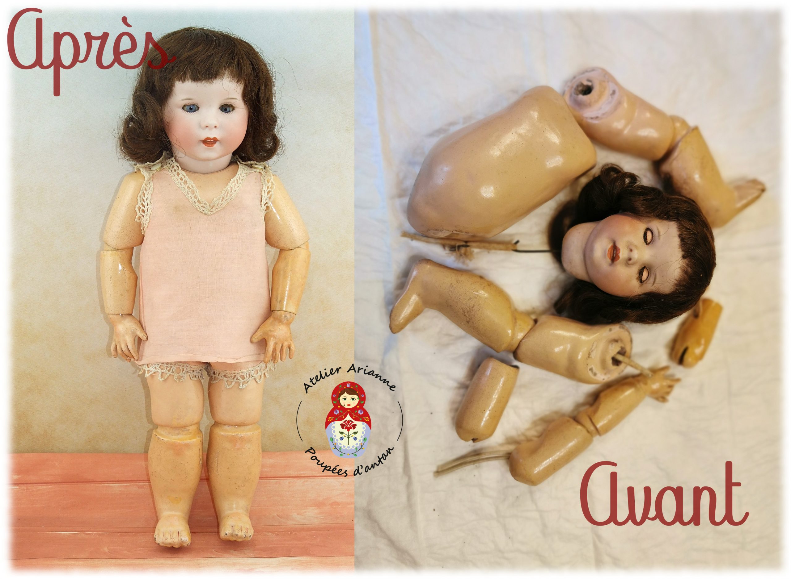 Clinique des poupées – restauration d’un don pour le musée, poupée SFBJ 247 Paris