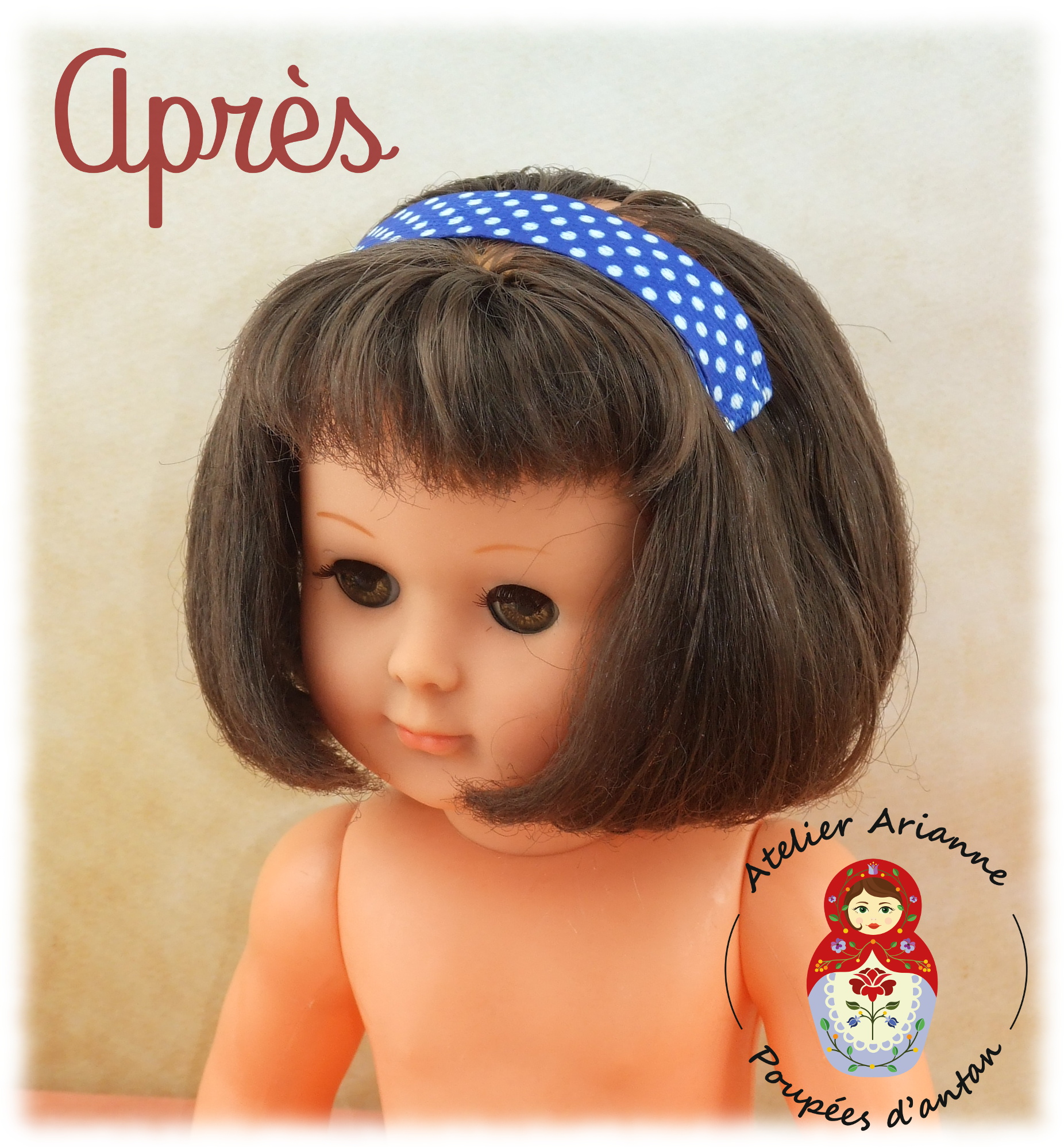 Clinique des poupées – Marie Françoise aux cheveux très abîmés en visite chez le coiffeur .