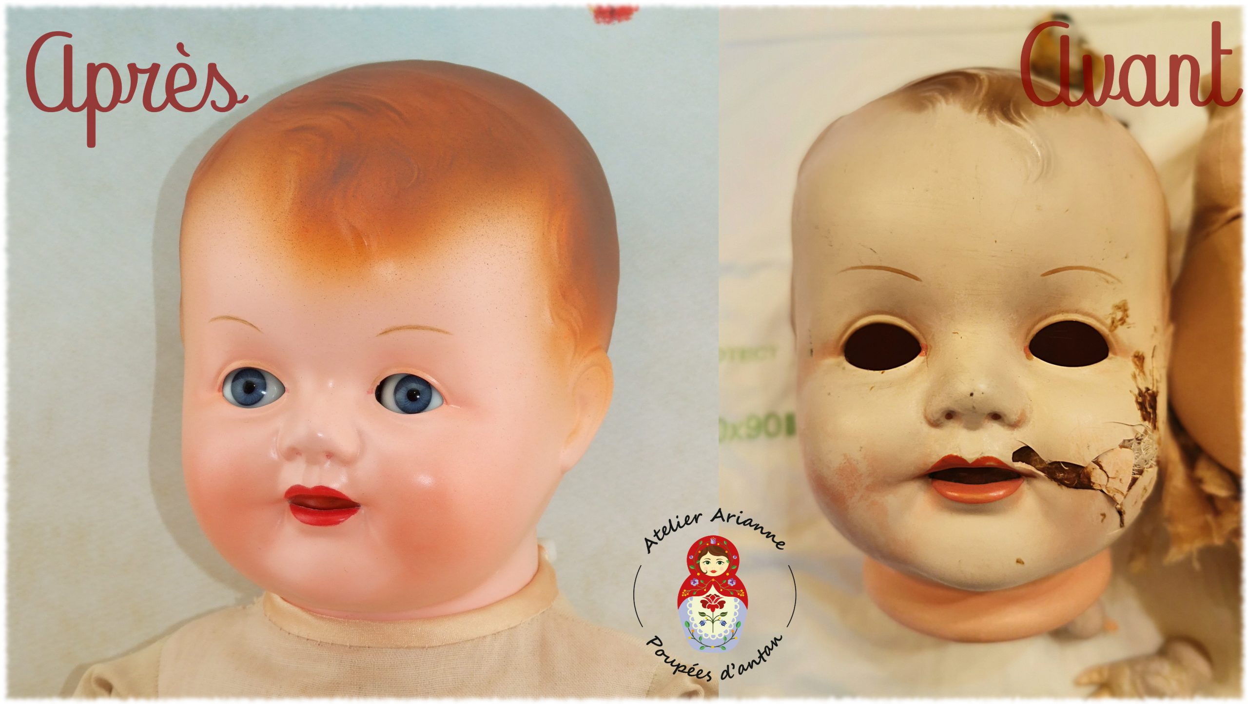 Clinique des poupées – restauration d’un bébé Raynal de 60cm