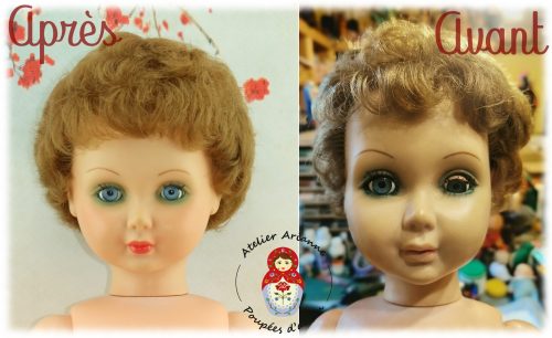 Clinique des poupées, restauration d’une poupée Bella