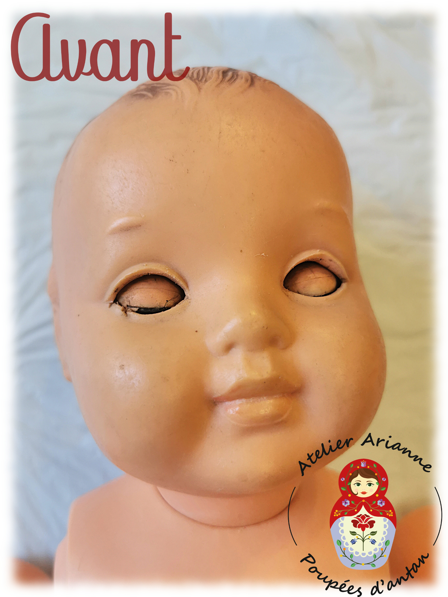ancien bébé baigneur moulin convert 45 poupee ancienne