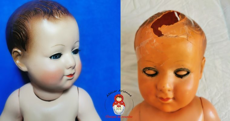 Clinique de poupées – restauration du baigneur Petitcolin en celluloïd