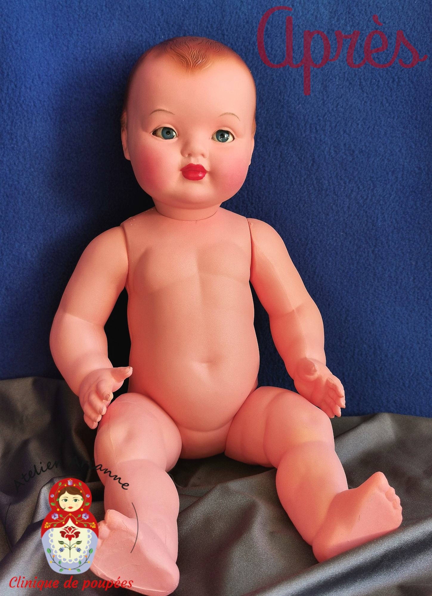 Atelier Arianne-Clinique de poupées- Restauration Baby Convert en celluloïd.