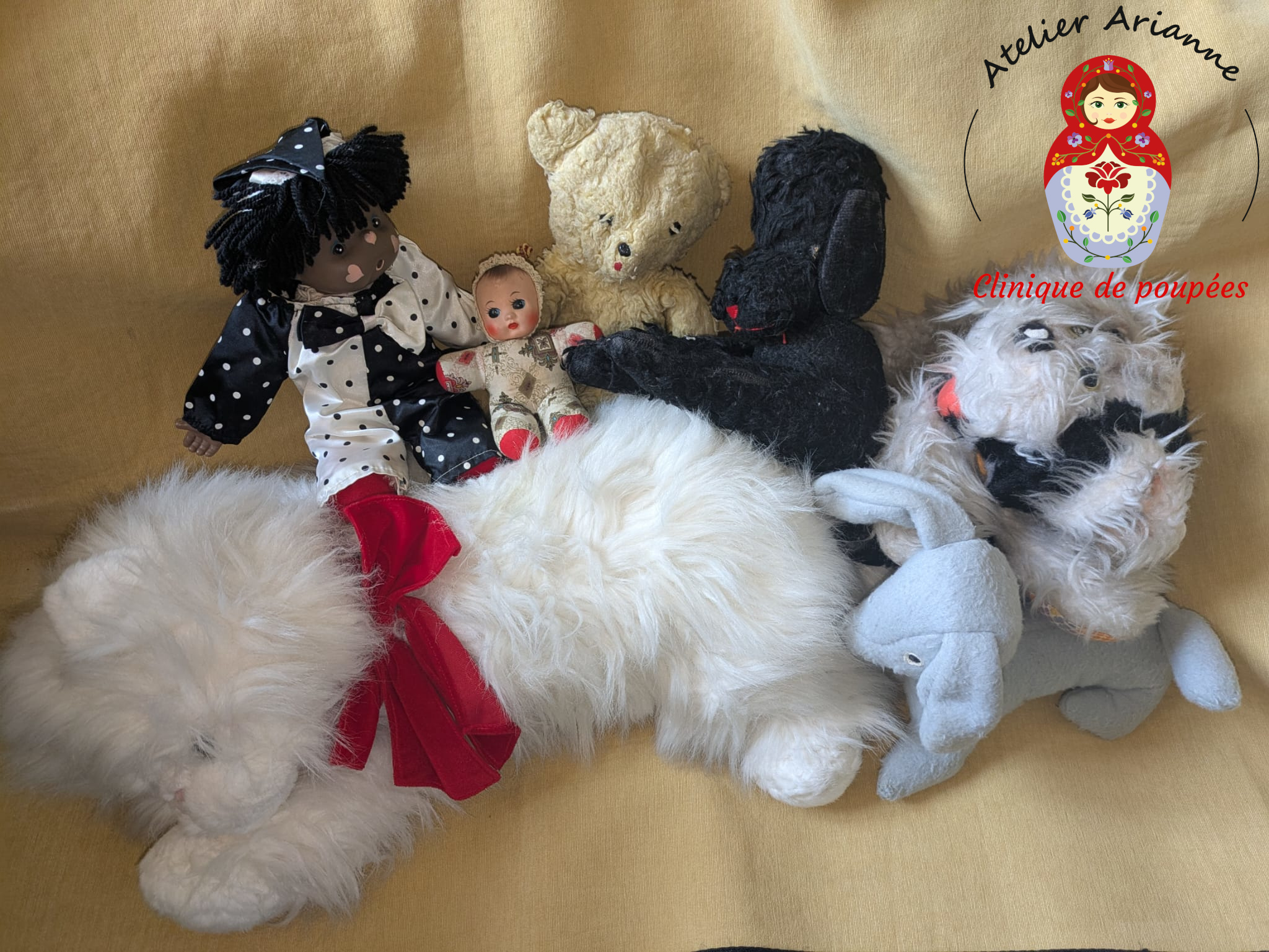 Atelier Arianne-Musée de poupées- Don peluches ,poupées Bella et Gégé.