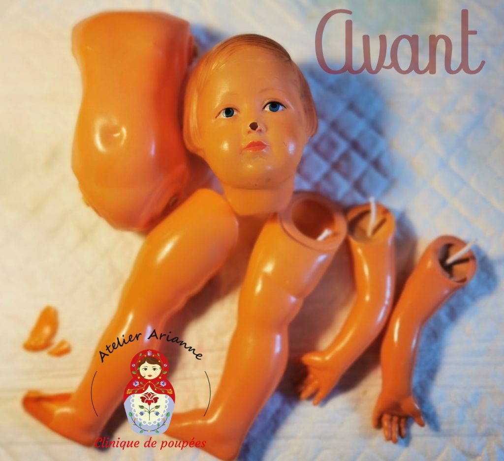 Clinique de poup&eacute;e, restauration poup&eacute;e Fran&ccedil;oise
