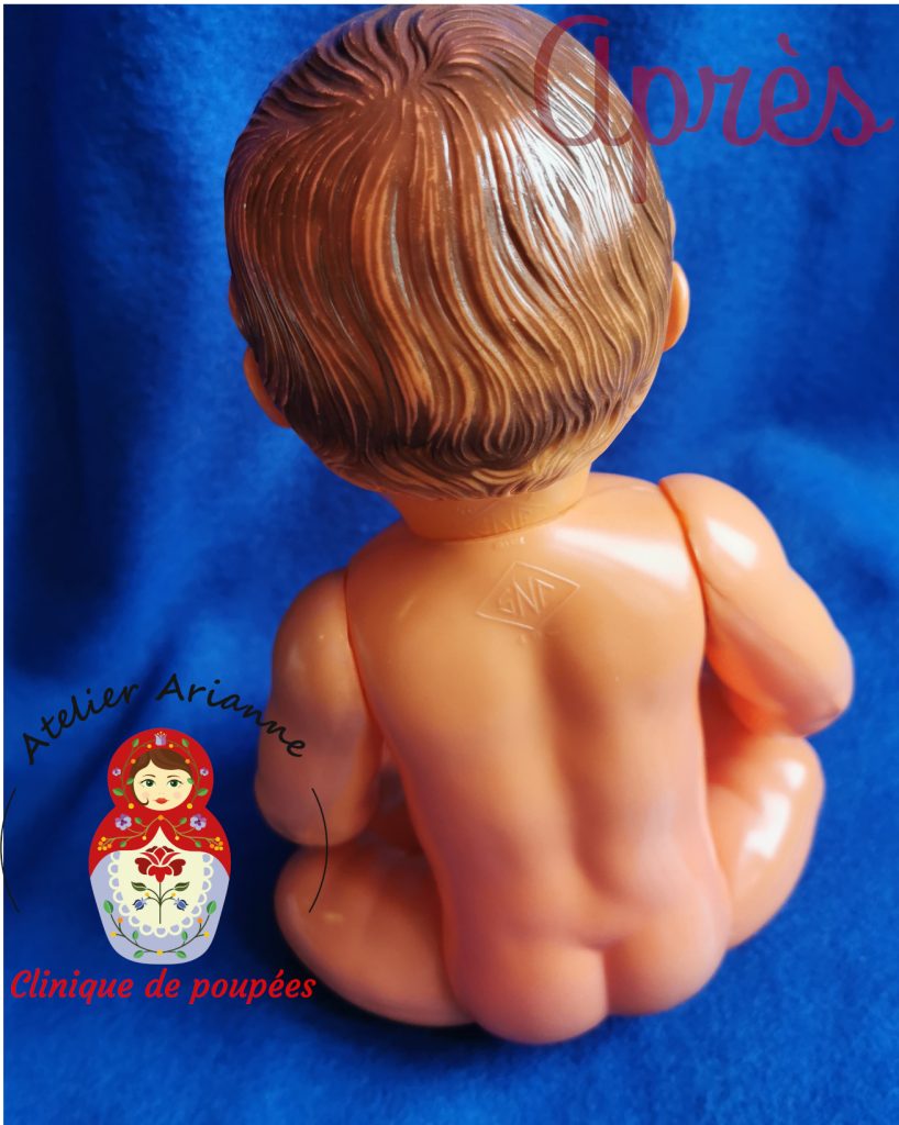 Clinique de poup&eacute;es, b&eacute;b&eacute; SNF, Michel de Modes et Travaux, restauration de poup&eacute;es