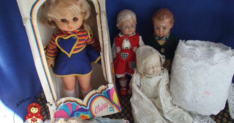 Atelier Arianne-Musée de poupées- Don poupées Schildkröt, Clodrey, trois visages.