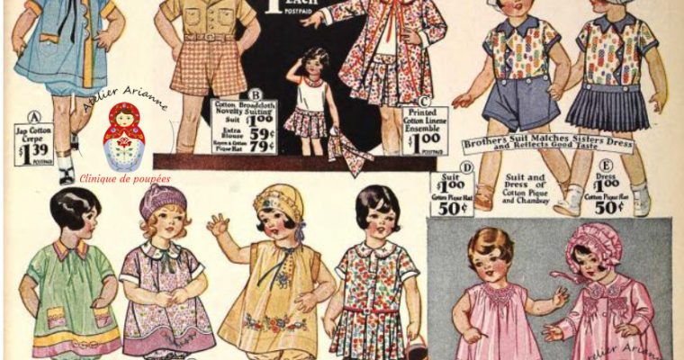 Vêtements d’époque pour les enfants et les poupées – été 1930