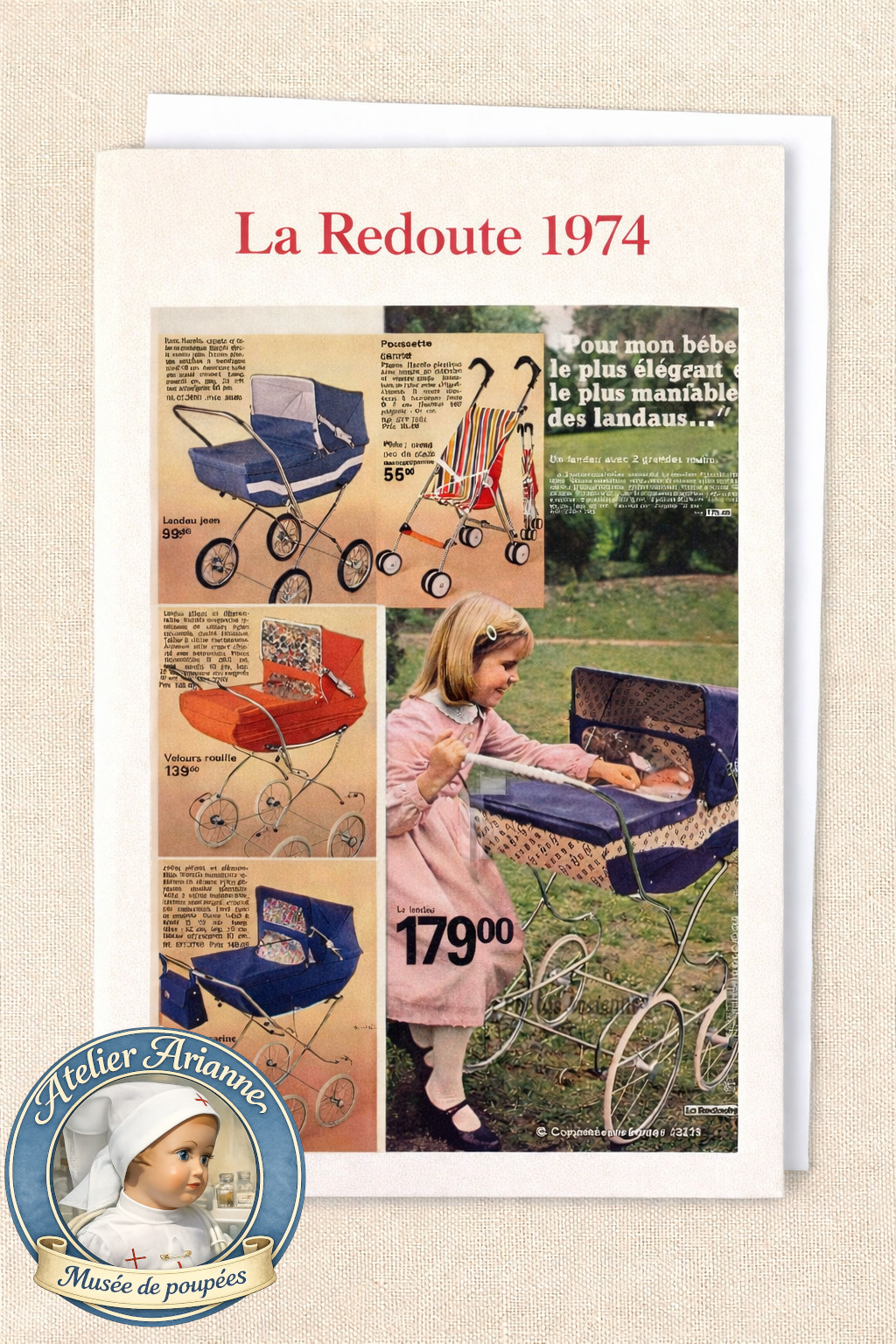 Catalogue La Redoute 1974 : landaus et poussettes pour poupées – analyse historique