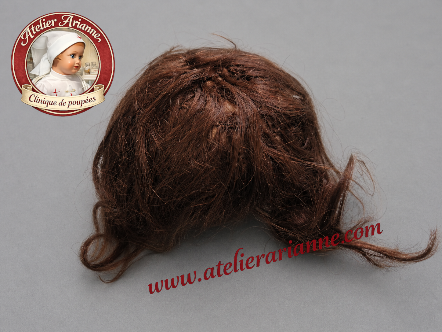 Perruque ancienne apr&egrave;s restauration &ndash; poup&eacute;e T&ecirc;te Jumeau &ndash; Atelier Arianne clinique de poup&eacute;es