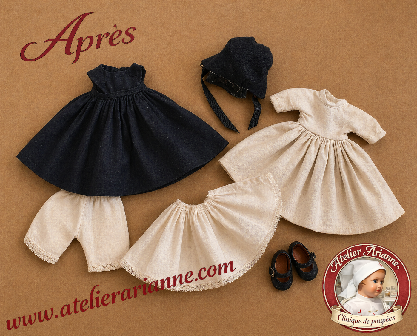 Apr&egrave;s restauration &ndash; v&ecirc;tements nettoy&eacute;s et repass&eacute;s, chaque &eacute;l&eacute;ment a retrouv&eacute; sa tenue et son &eacute;l&eacute;gance d&rsquo;origine.