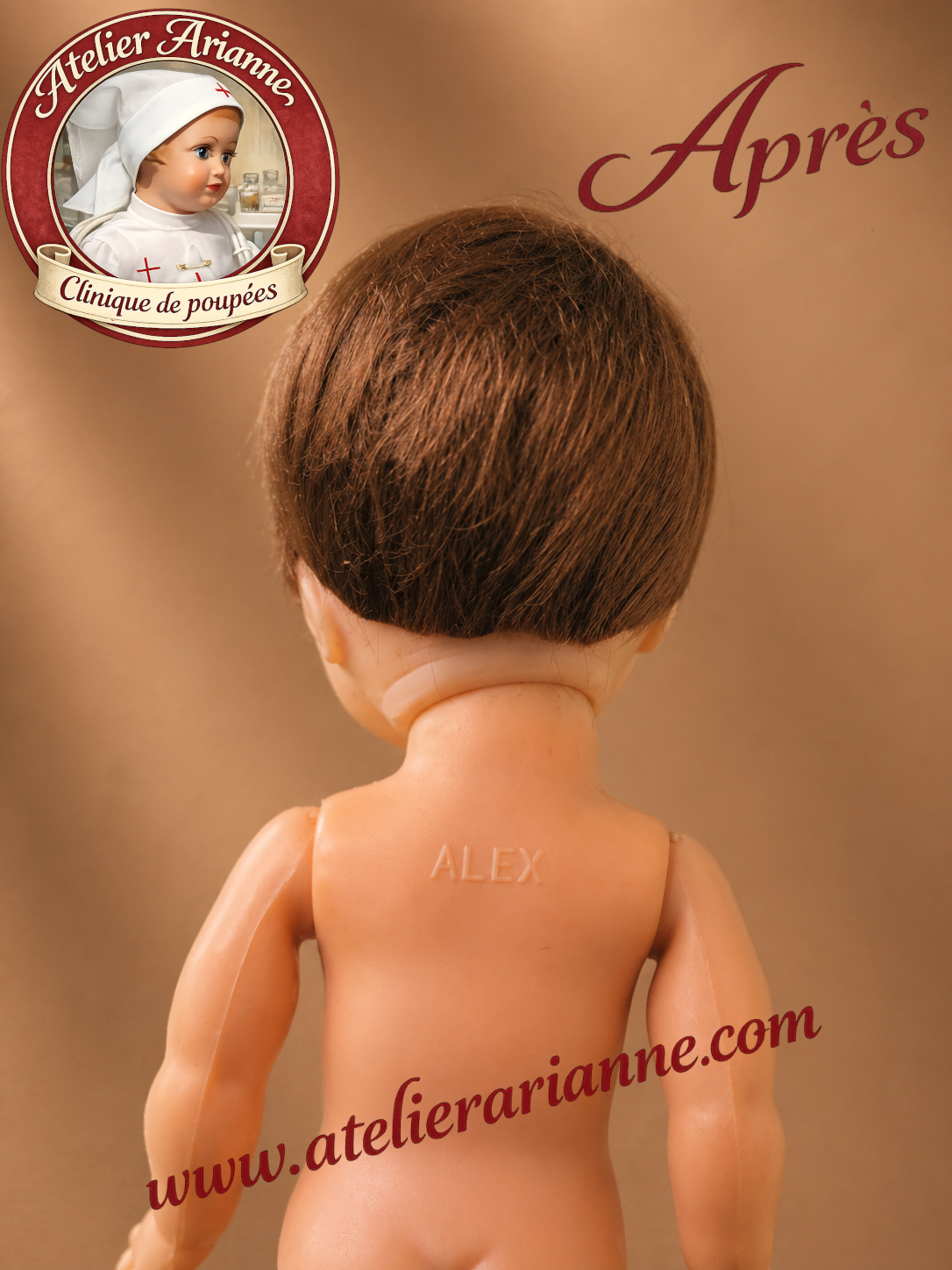 Vue arri&egrave;re apr&egrave;s restauration &ndash; coiffure nette et harmonieuse.