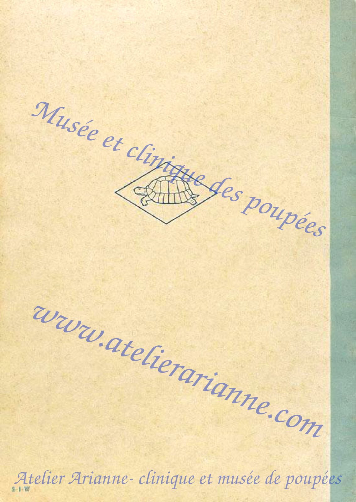 Catalogue Schildkr&ouml;t-Puppen, ann&eacute;es 1950 &ndash; dos de couverture avec le logo &agrave; la tortue.