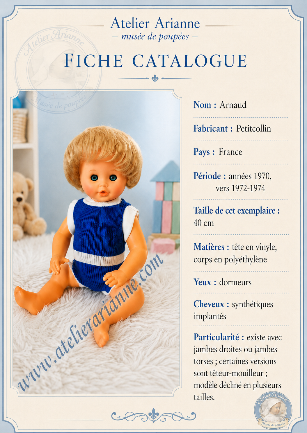 🧸 Arnaud – Petitcollin, années 1970