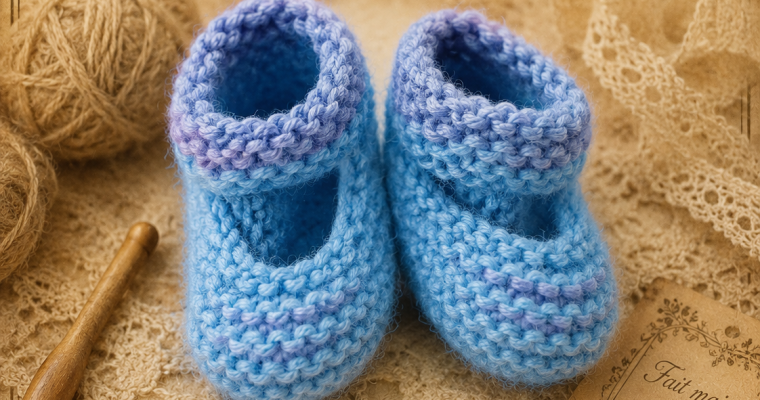 Les premiers petits chaussons réalisés pour l’action de soutien du musée