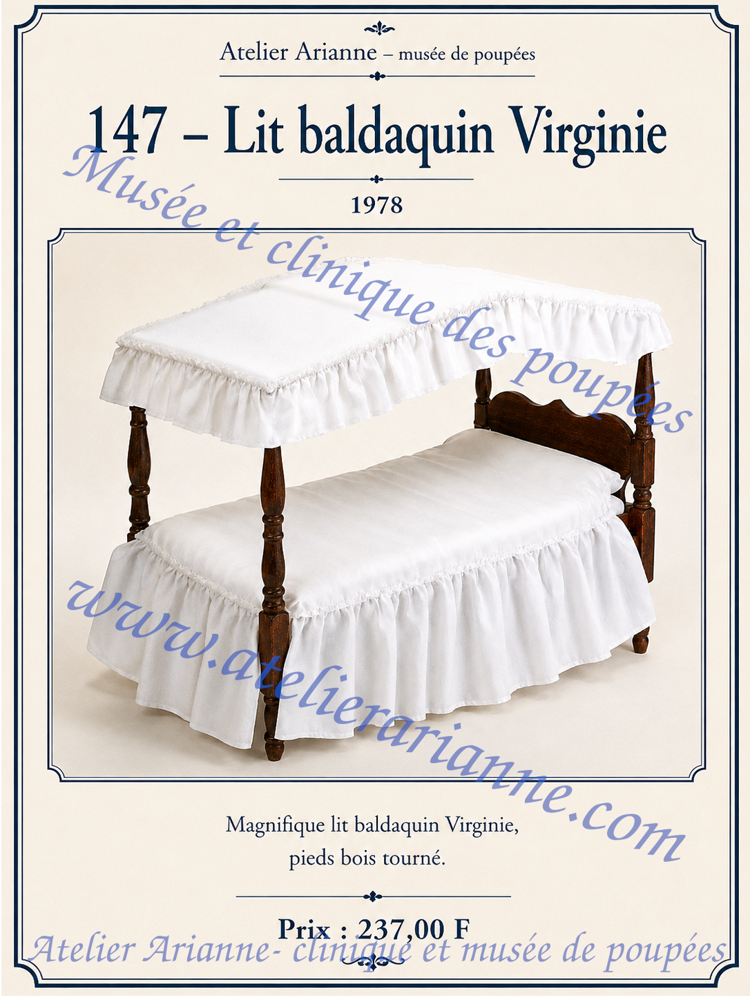 💙 Lit baldaquin Virginie – catalogue 1978 💙