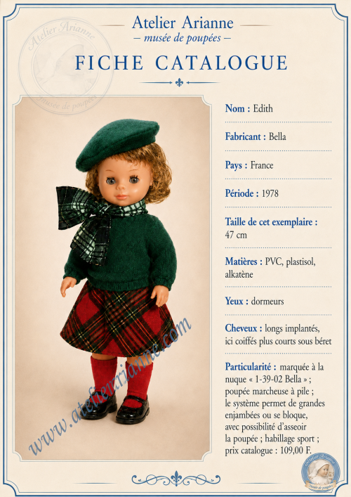 💙 Tous ensemble dans la vie du musée 💙📚 Edith de Bella dans un catalogue de poupées de 1978 partagé par Louise