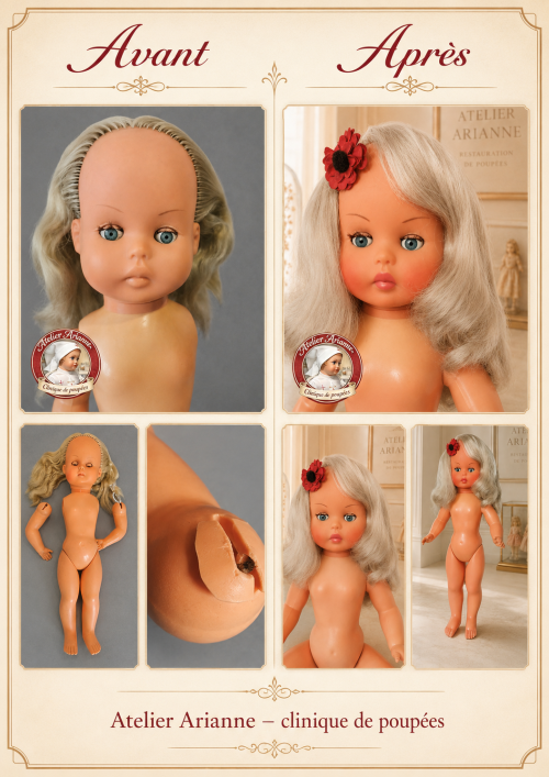 🌸 Restauration d’une poupée Gégé de 60 cm – un souvenir retrouvé