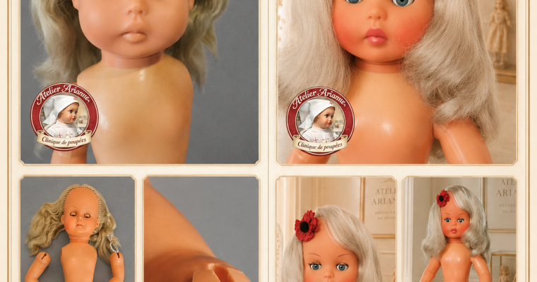 🌸 Restauration d’une poupée Gégé de 60 cm – un souvenir retrouvé