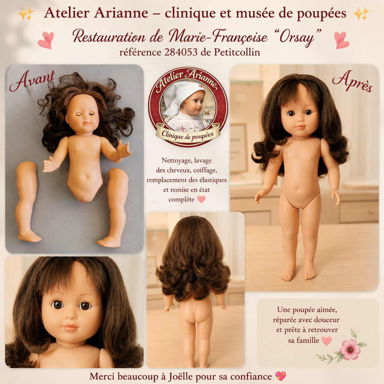 ✨ Restauration d’une poupée Marie-Françoise “Orsay” de Petitcollin ✨