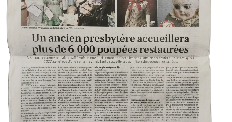 Atelier Arianne dans l’édition papier de La Dépêche du Midi