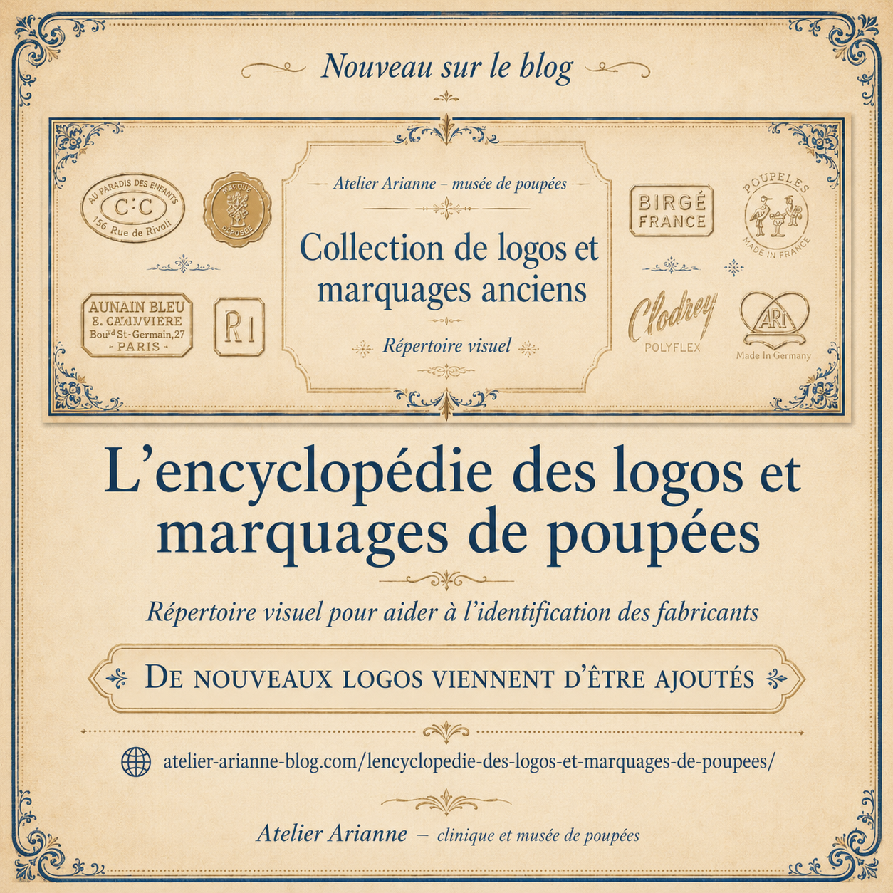 Logos de poupées : de nouveaux fabricants ajoutés à notre encyclopédie