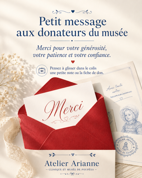 🌸 Dons au musée de poupées : un petit message aux donateurs 🌸