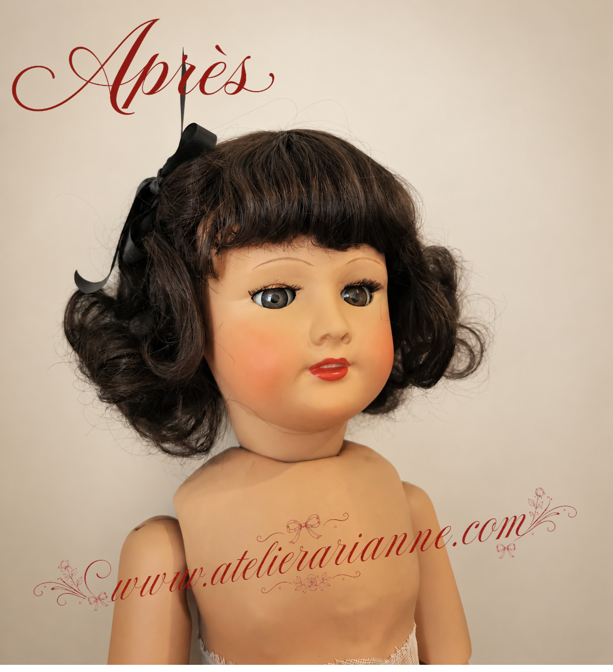 Le visage retrouvé de la poupée d’enfance de la maman d’Agnès.